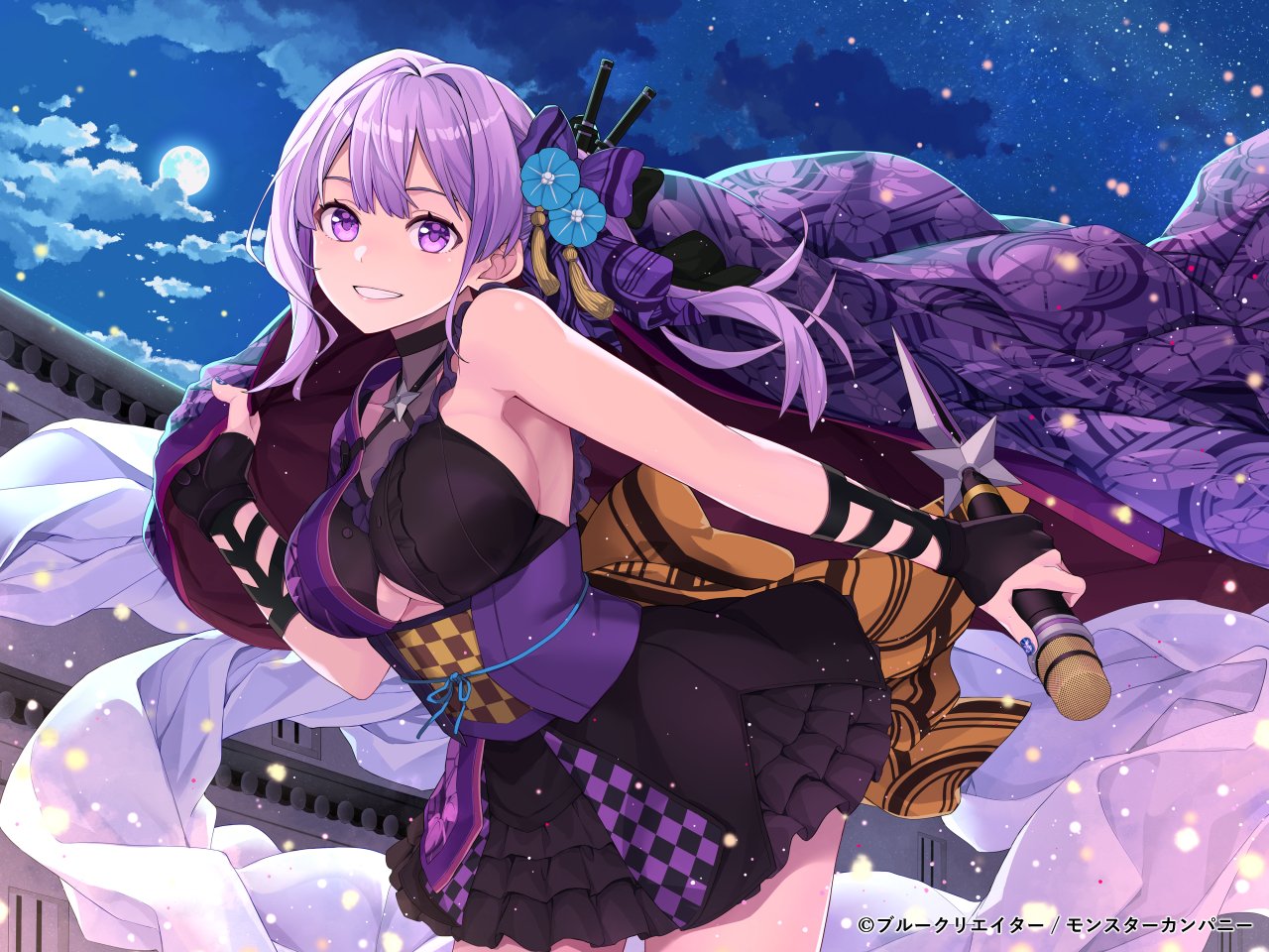 1girl, asano_ruri, asano_sisters_project, bare_shoulders, breasts, choker, clothing_cutout, dress