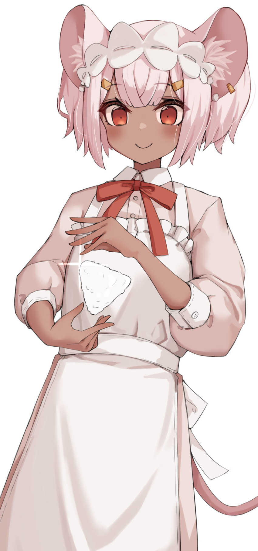 1girl, absurdres, animal_ears, apron, bangs, blush, breasts, daikokuten_(fate)