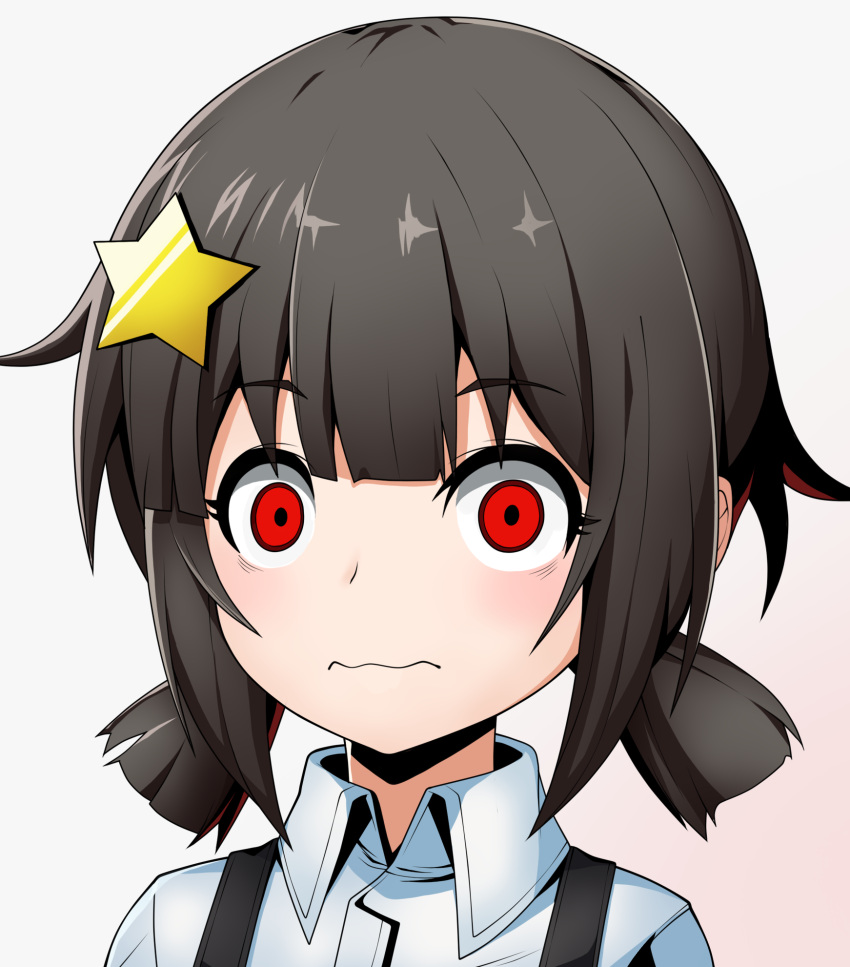 1girl, black_hair, eremiya_(loleremiya), hair_ornament, hairclip, highres, komekko, kono_subarashii_sekai_ni_shukufuku_wo!