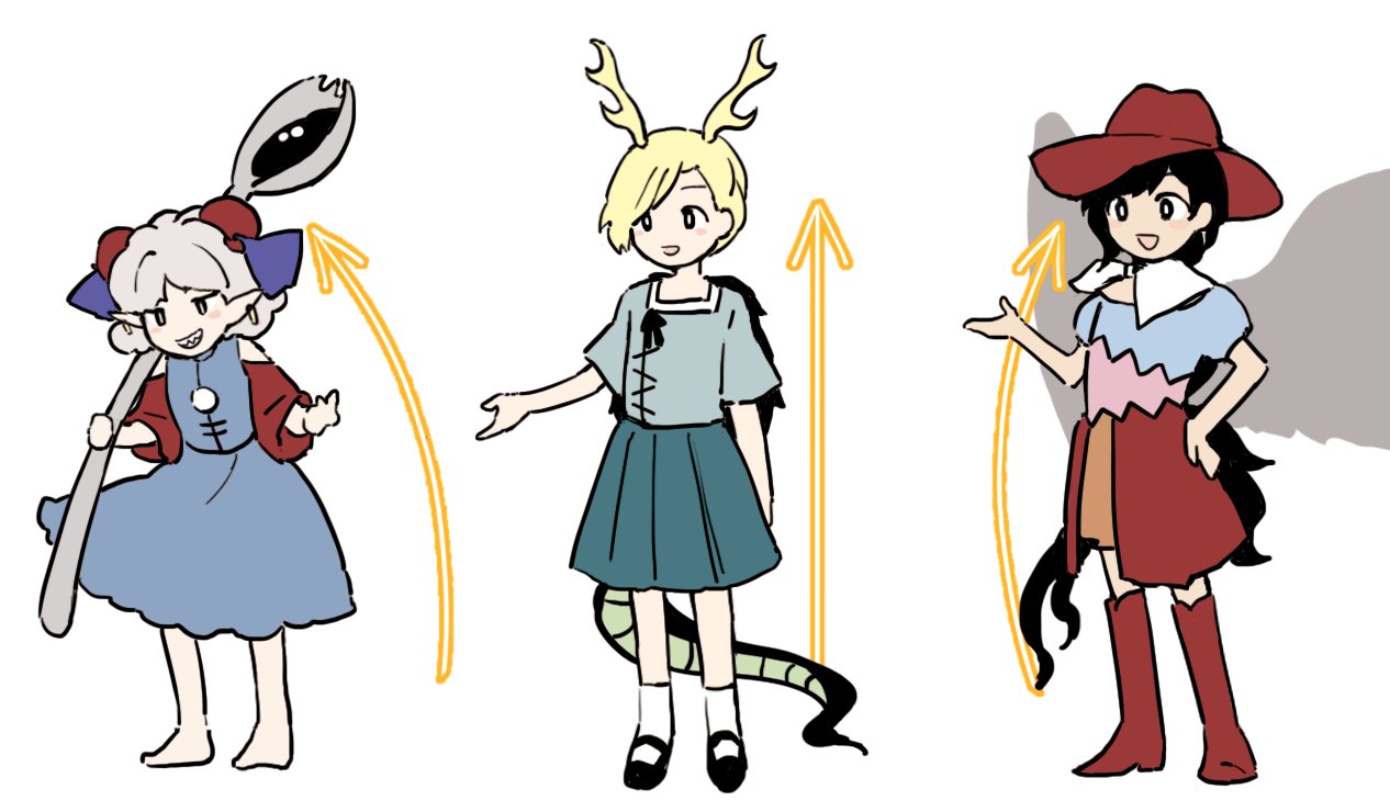 3girls, antlers, bandana, bare_legs, bare_shoulders, barefoot, black_footwear, black_hair