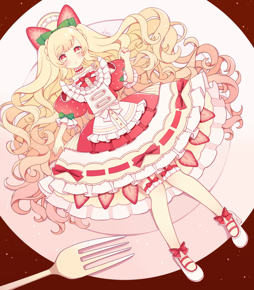 1girl, :o, bangs, blonde_hair, blush, bonnet, bow, braid