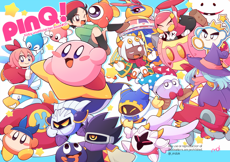 adeleine, anniversary, bandana_waddle_dee, blush_stickers, coat, crystal_shard, dark_matter_blade, daroach