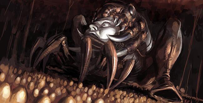 alien, character_request, claws, commentary_request, contra, dutch_angle, egg, face