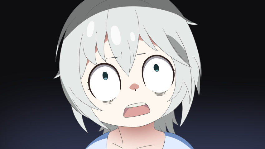 0_0, anastasia_(idolmaster), anya_(spy_x_family), bags_under_eyes, bangs, bkgoldenwolf, blue_eyes, blue_shirt