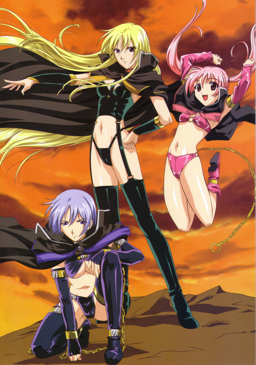 biroad, no_bra, raimuiro_senkitan, rasya, saten_(raimuiro_senkitan), thigh-highs, under_boob