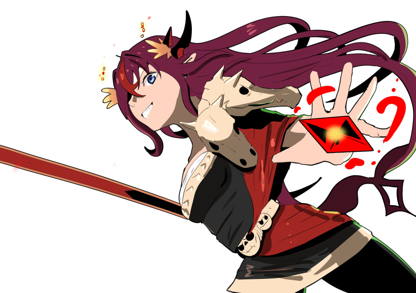 1girl, absurdres, angelchama, blue_eyes, cosplay, greek_clothes, grin, hades_(game)