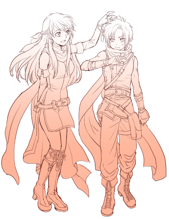 1boy, 1girl, bag, bangs, bare_shoulders, belt, blush, boots
