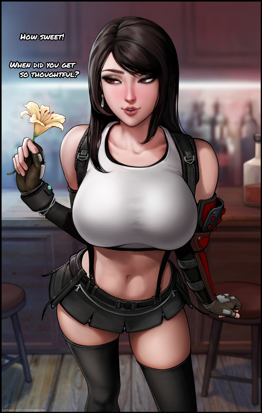 1girl, absurdres, alcohol, aroma_sensei, bangs, bar, bar_stool, bare_shoulders