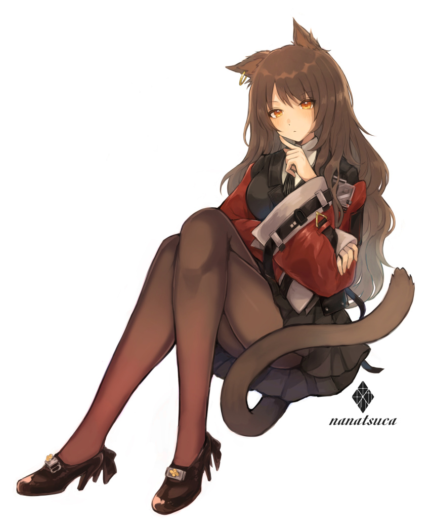 1girl, absurdres, animal_ears, arknights, artist_name, bangs, black_dress, black_footwear