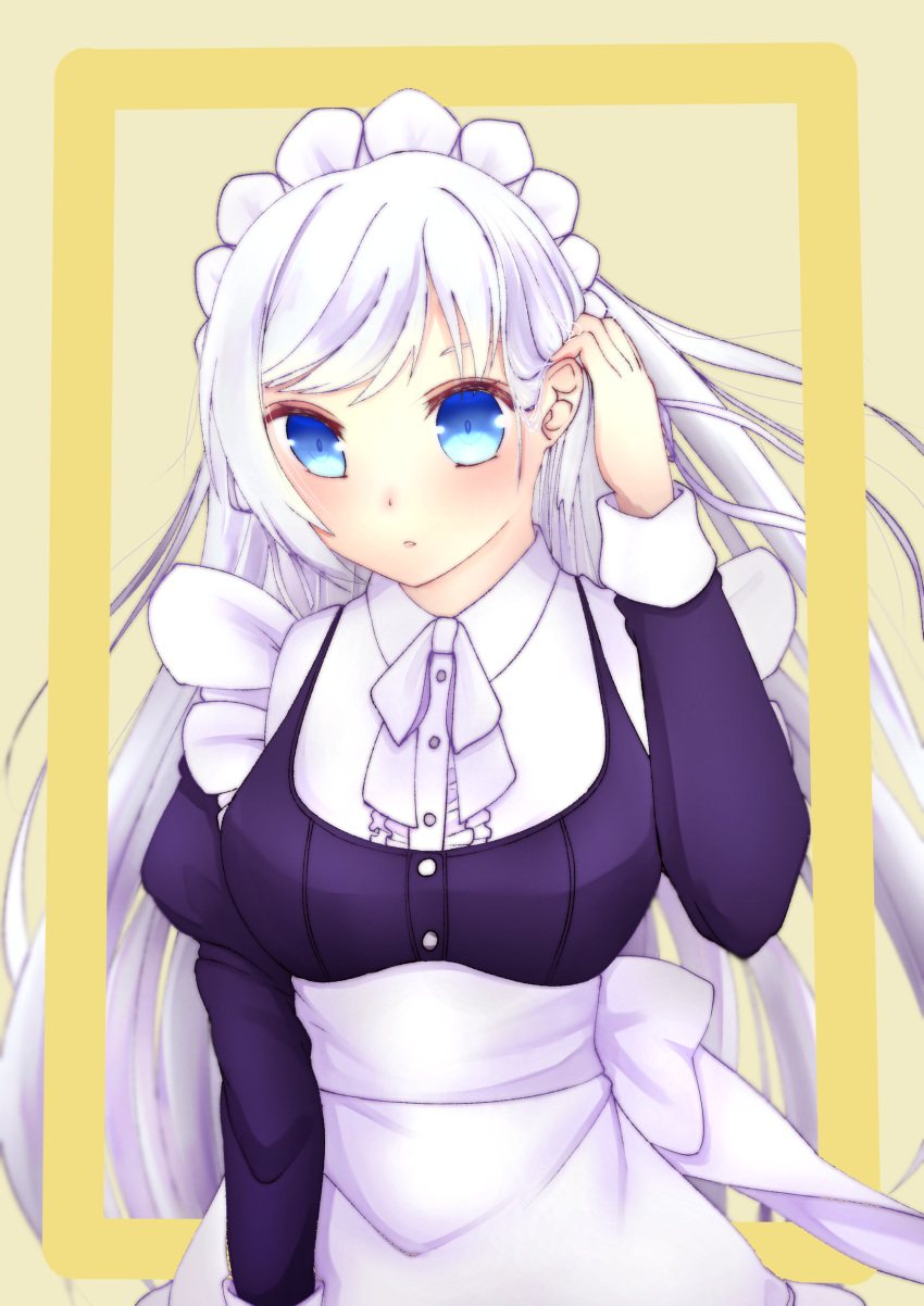 1girl, absurdres, breasts, highres, karamell, kerberos_blade, large_breasts, maid
