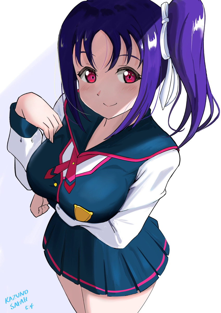 1girl, absurdres, bangs, birthday, blush, breast_hold, breasts, character_name