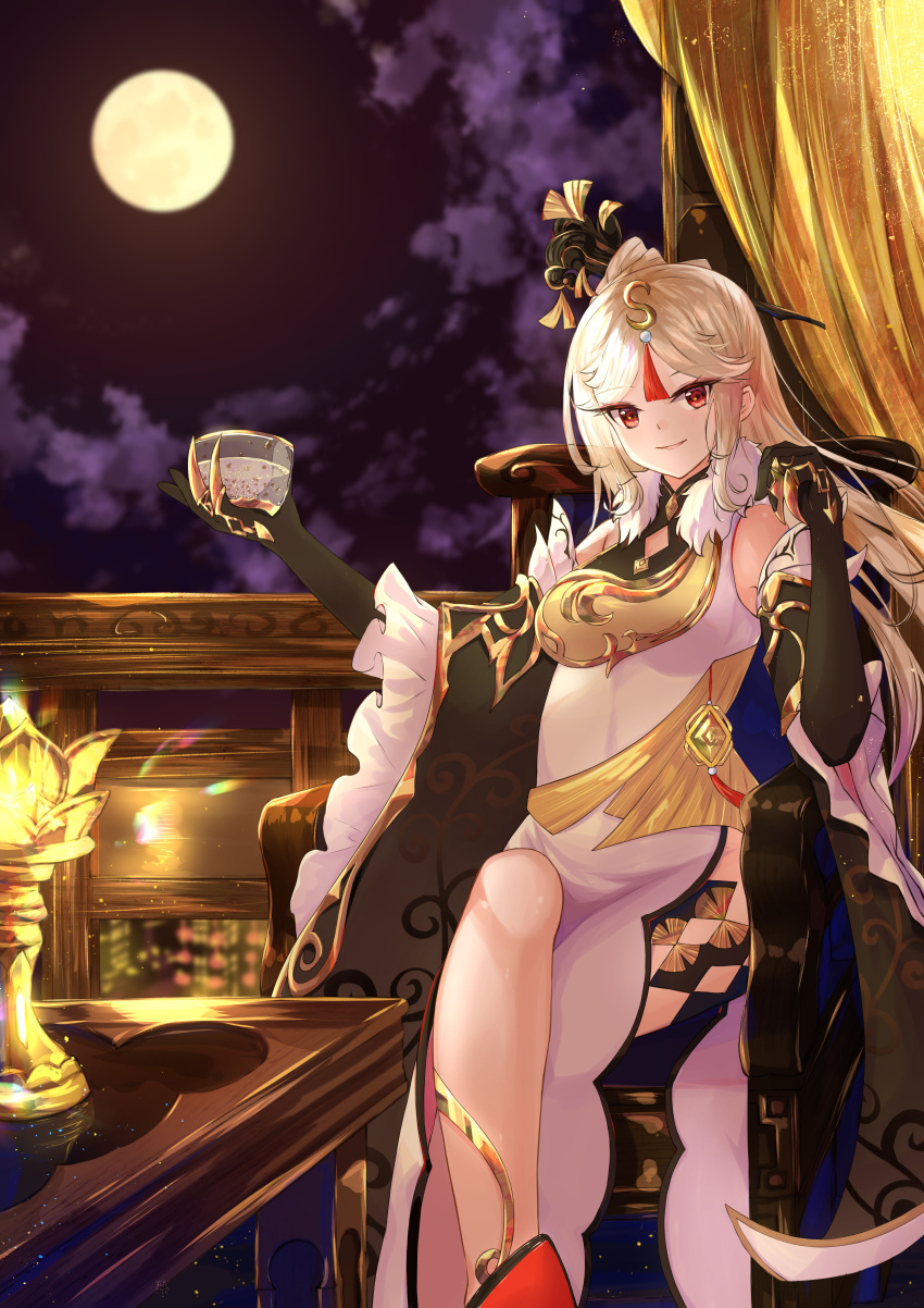 1girl, absurdres, blonde_hair, china_dress, chinese_clothes, dress, genshin_impact, highres