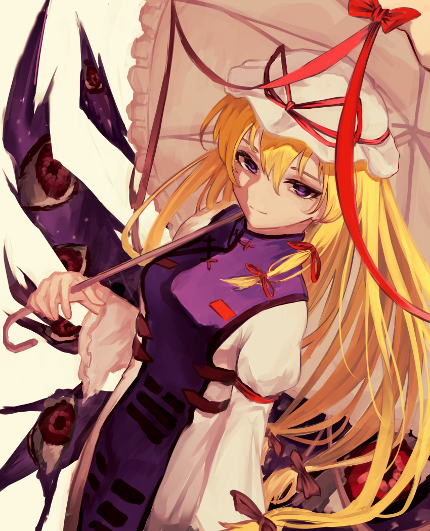 1girl, absurdres, bangs, blonde_hair, blush, breasts, closed_mouth, commentary