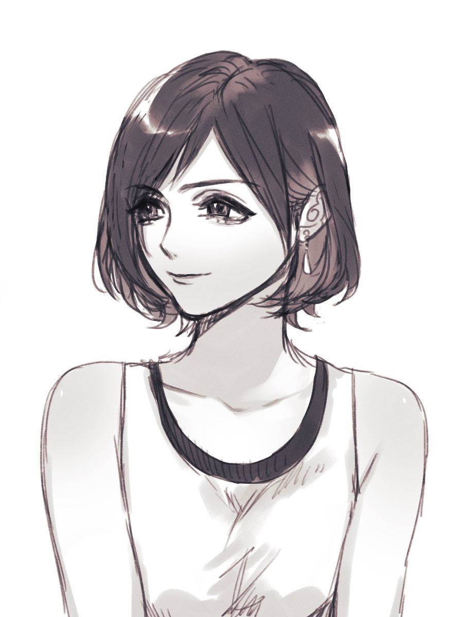 1girl, ah_yoshimizu, alternate_hairstyle, bare_shoulders, black_hair, closed_mouth, collarbone, crop_top