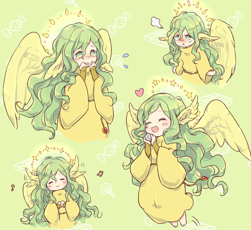 1girl, 35yado, :t, animal_ears, barefoot, blush, candy, chibi