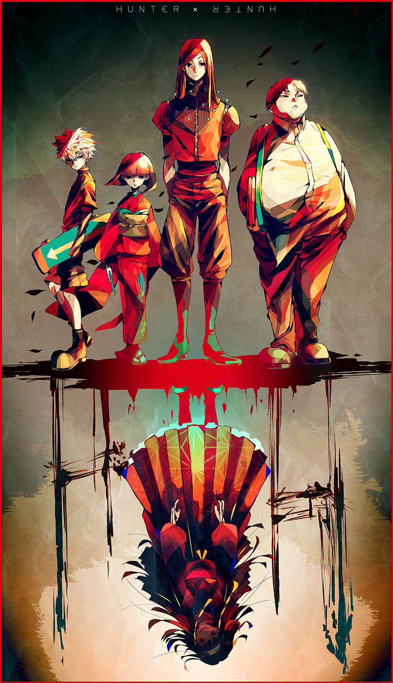 1other, 4boys, alluka_zoldyck, blood, blood_on_hands, brother_and_sister, brothers, character_name