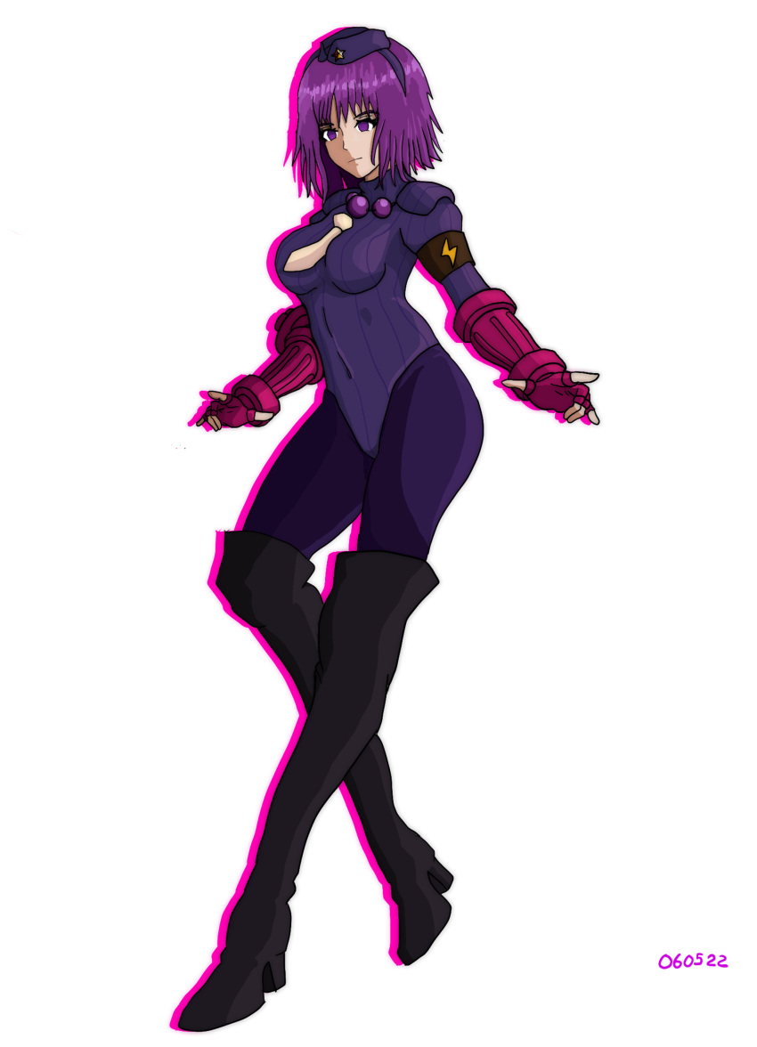 absurdres, asamiya_athena, bad_end, bodysuit, boots, capcom, corruption, crossover