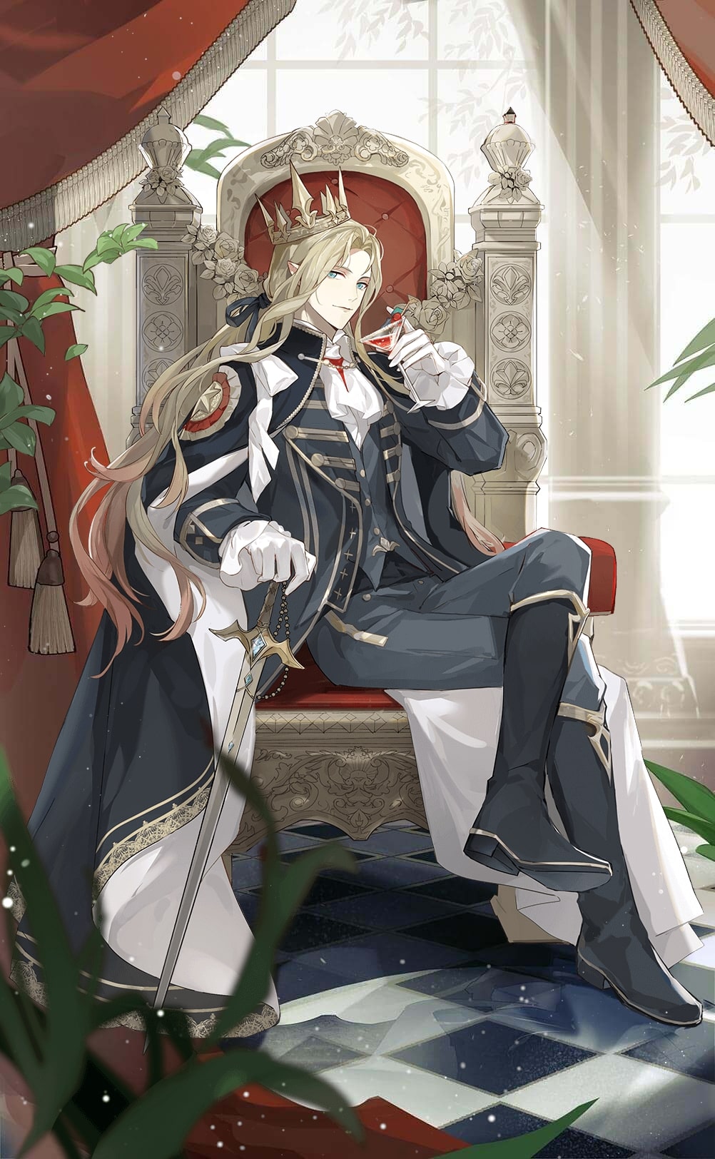 1boy, alternate_costume, ascot, bad_source, bangs, black_cape, black_footwear, black_jacket