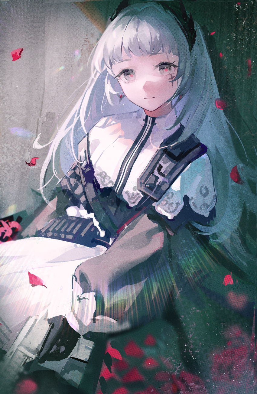 1girl, absurdres, arknights, black_gloves, black_jacket, closed_mouth, earrings, gloves