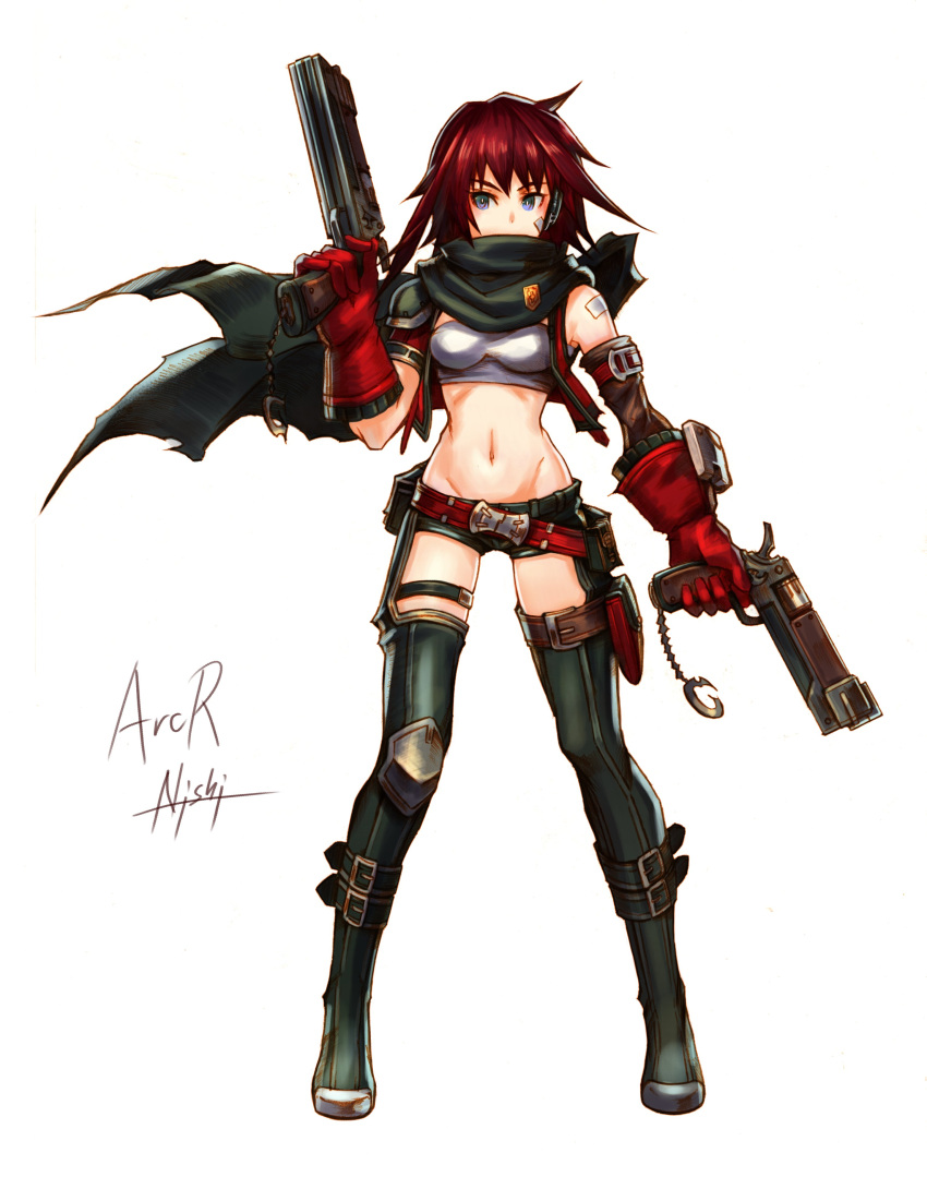 1girl, absurdres, arc_the_lad_iii, bandages, breasts, cheryl_(arc_the_lad), dual_wielding, gloves