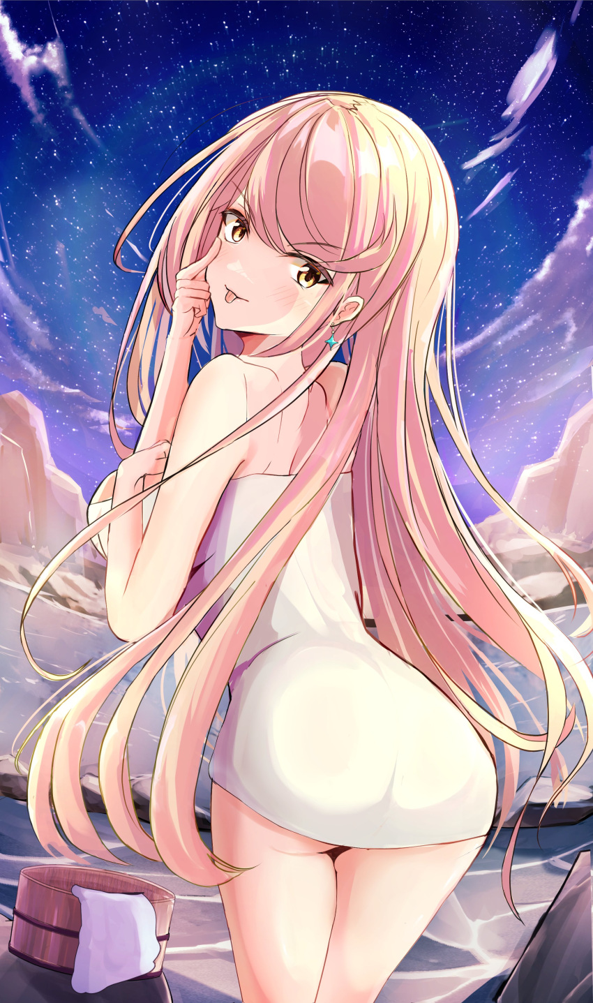 1girl, absurdres, bangs, blonde_hair, breasts, earrings, highres, jewelry