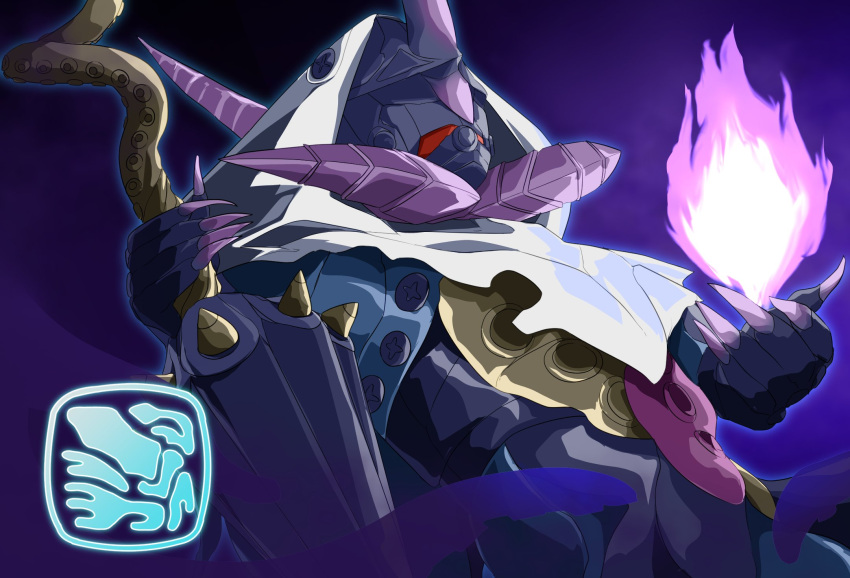 daiouika_deadman, deadmen_(kamen_rider_revice), eldritch_abomination, fire, giant_squid, gifftex, goat, green_eyes