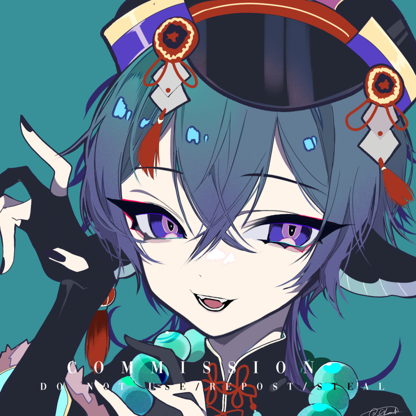 1boy, animal_ears, bangs, bead_necklace, beads, black_gloves, clark_niel, close-up