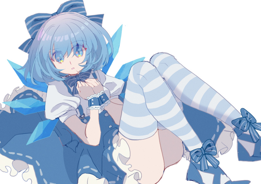 1girl, absurdres, adapted_costume, bangs, blue_bow, blue_bowtie, blue_dress, blue_eyes