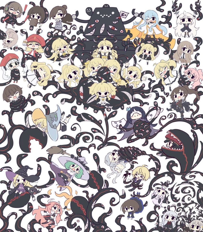 3boys, 6+girls, :<, :o, :p, ;d, =v=, \o/