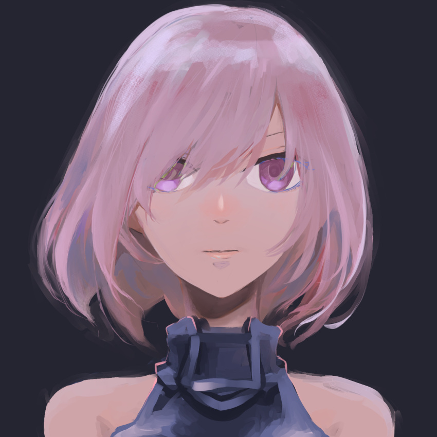 1girl, fate_(series), hakohako-does, highres, mash_kyrielight, pink_hair, short_hair, simple_background