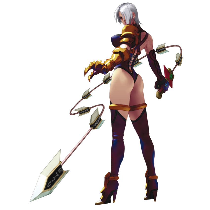 1girl, ass, boots, female, full_body, hair_over_one_eye, high_heels, highres