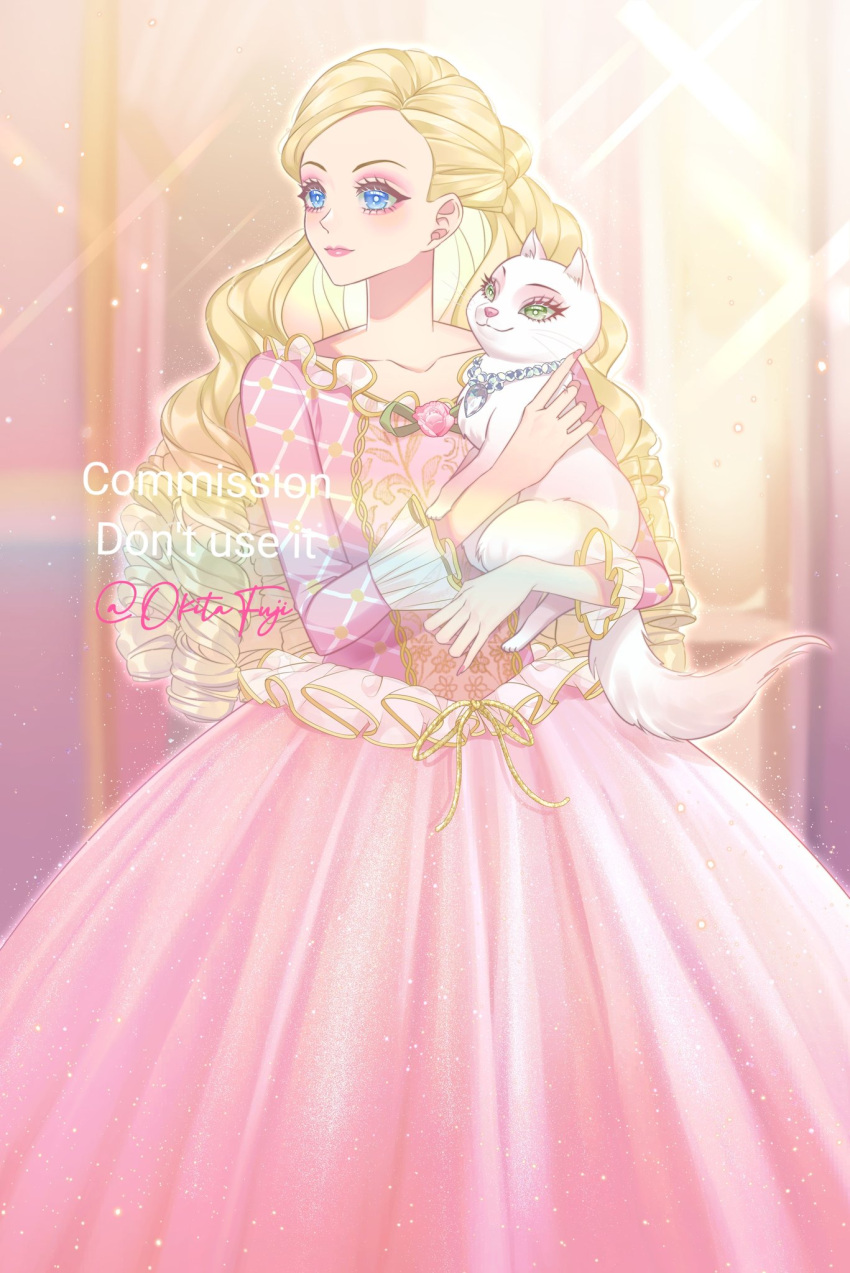 1girl, animal, anneliese_(barbie), barbie_(character), barbie_(franchise), barbie_as_the_princess_and_the_pauper, barbie_movies, blonde_hair