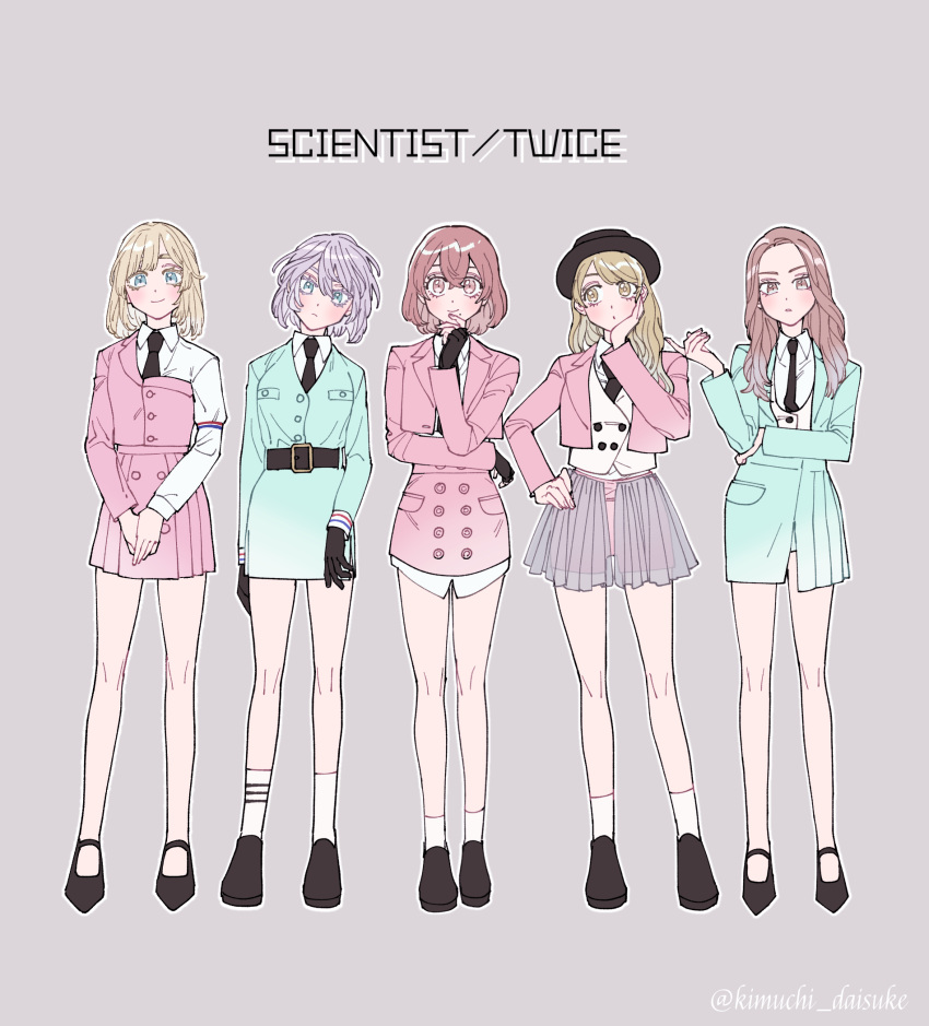 akashi_senju, bangs, belt, black_belt, black_footwear, black_gloves, black_headwear, black_necktie