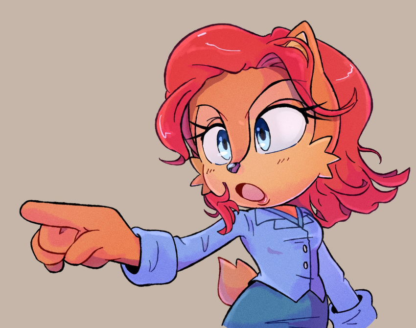 1girl, alternate_hairstyle, animal_ears, animal_nose, arm_at_side, arm_up, blouse, blue_eyes