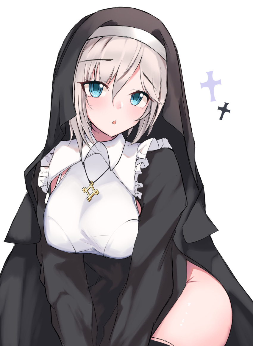 1girl, :o, absurdres, anastasia_(idolmaster), black_dress, blush, breasts, cross_patty