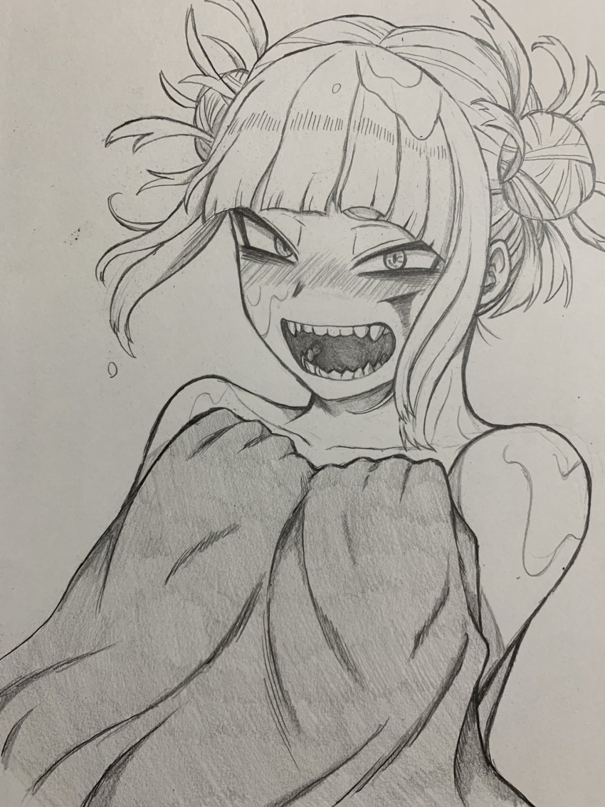 bags_under_eyes, bangs, blanket, blood, blood_on_face, blunt_bangs, blush, boku_no_hero_academia