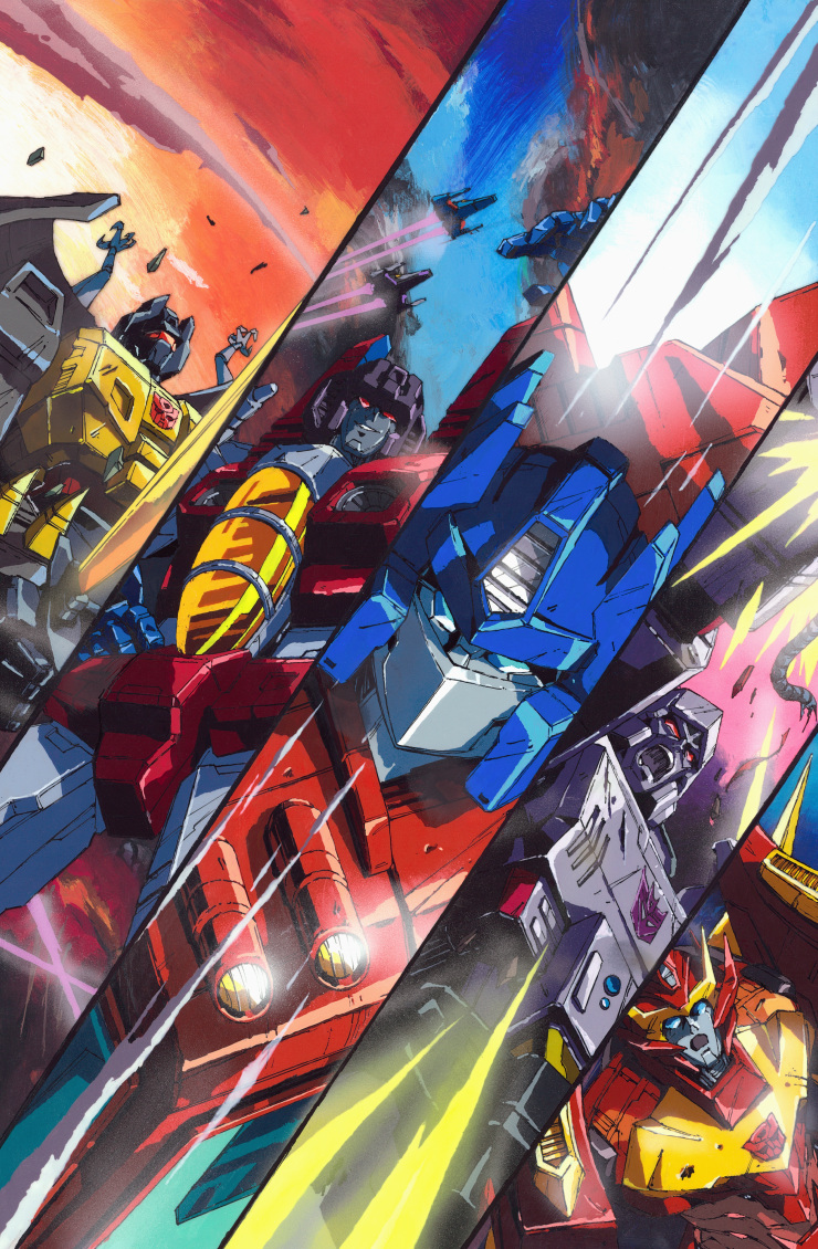 1980s_(style), 5boys, aircraft, airplane, autobot, blue_eyes, comic_cover, cover_image