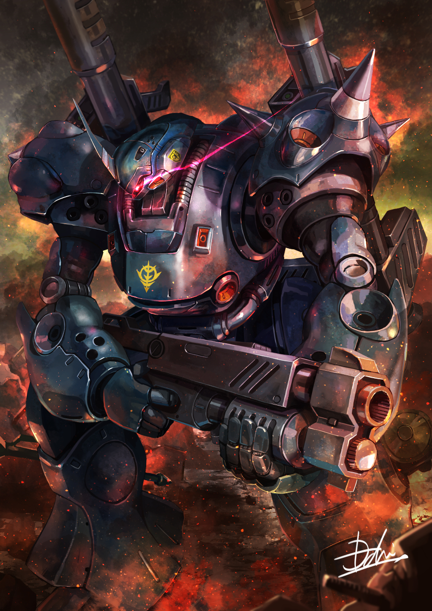 glowing, glowing_eye, gundam, gundam_0080, highres, hukutuuprunes, kampfer_(mobile_suit), mecha