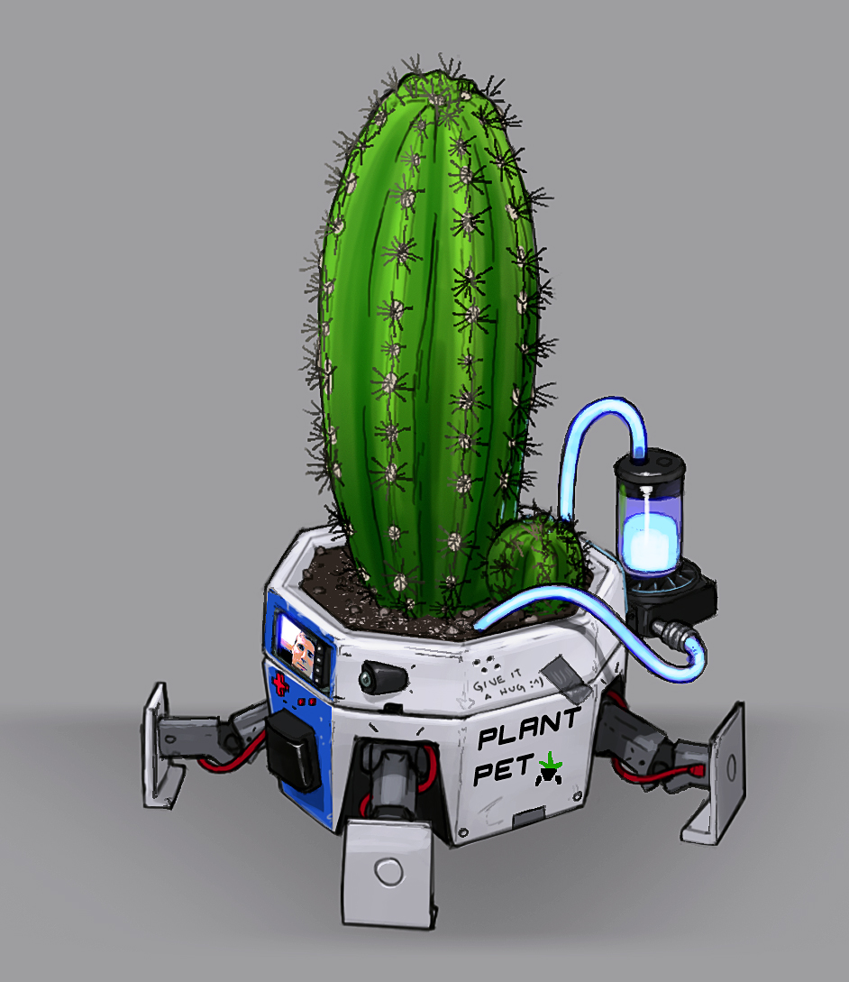 1boy, cable, cactus, camera, commentary, d-pad, duct_tape, emoticon