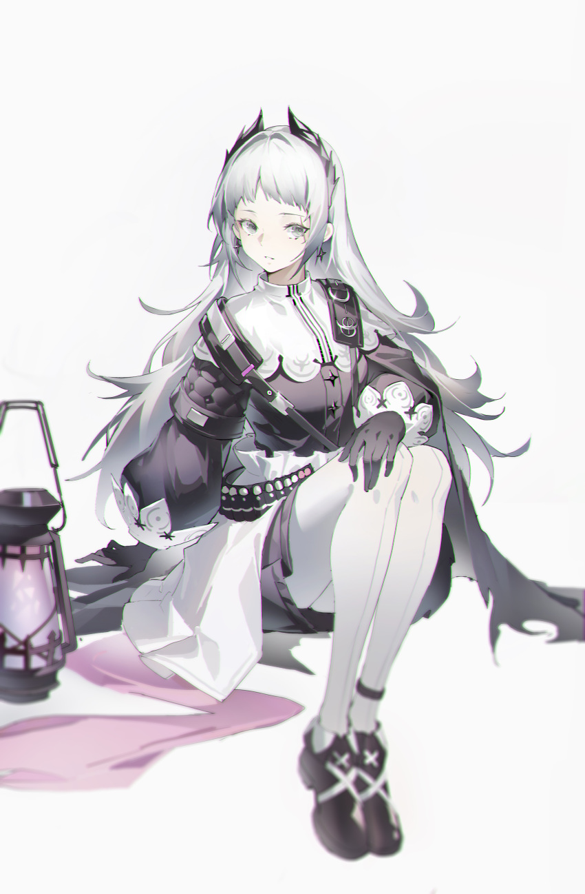 1girl, absurdres, anklet, arknights, belt, black_footwear, black_gloves, black_jacket