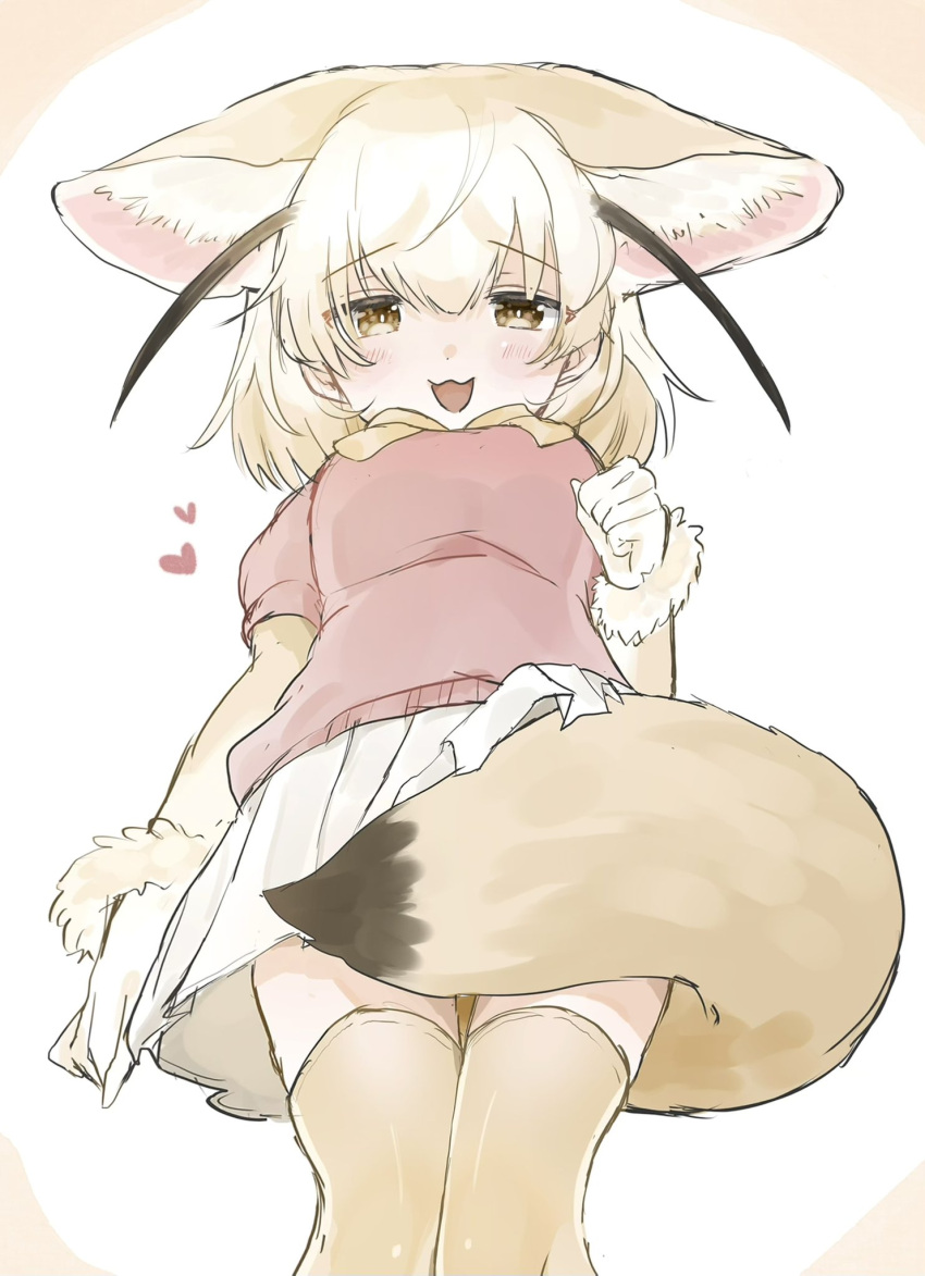 1girl, :3, animal_ears, blonde_hair, blush, bow, bowtie, commentary_request