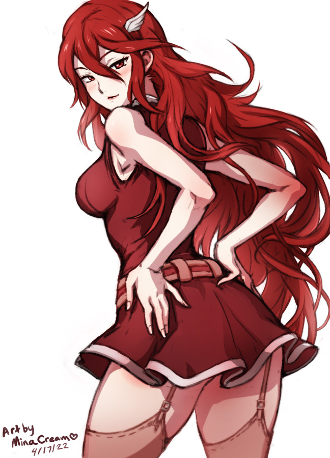 1girl, ass, bare_thigh, belt, breasts, cordelia_(fire_emblem), dress, fire_emblem