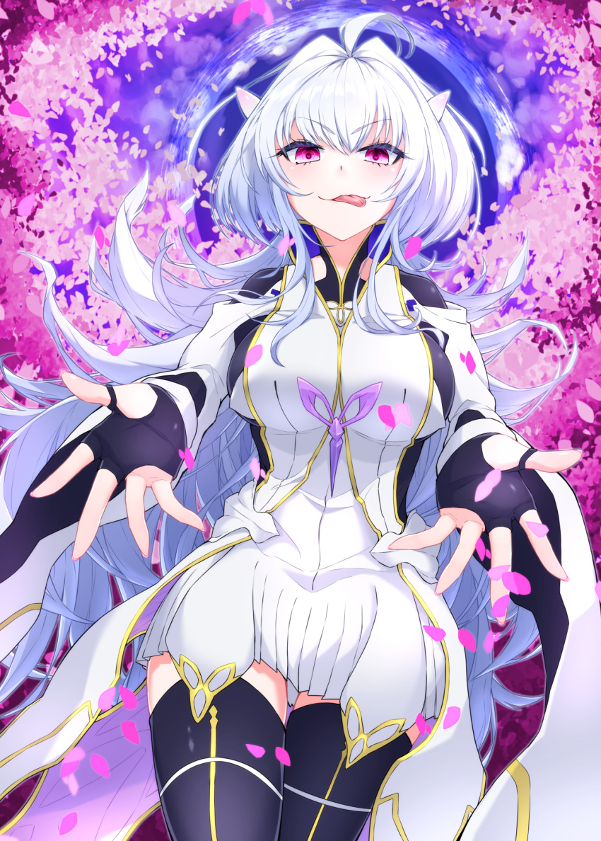 1girl, ahoge, black_gloves, black_legwear, breasts, fate/grand_order, fate/prototype, fate_(series)