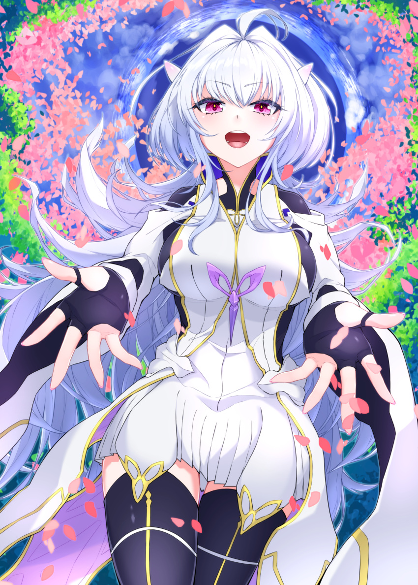 1girl, ahoge, black_gloves, black_legwear, breasts, fate/grand_order, fate/prototype, fate_(series)