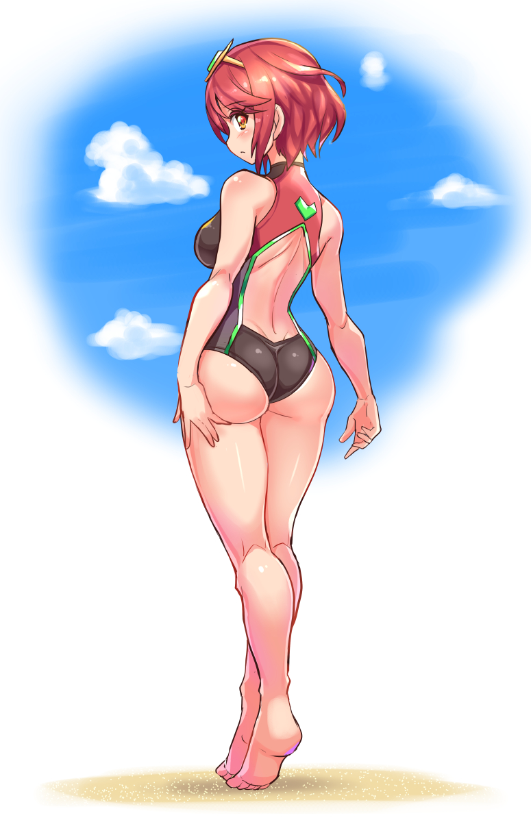 1girl, bangs, black_swimsuit, breasts, competition_swimsuit, cougar_(cougar1404), headpiece, highres