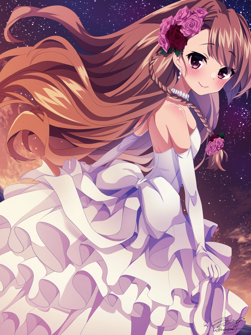 1girl, absurdres, aisaka_taiga, bangs, bare_shoulders, blunt_bangs, blush, bow