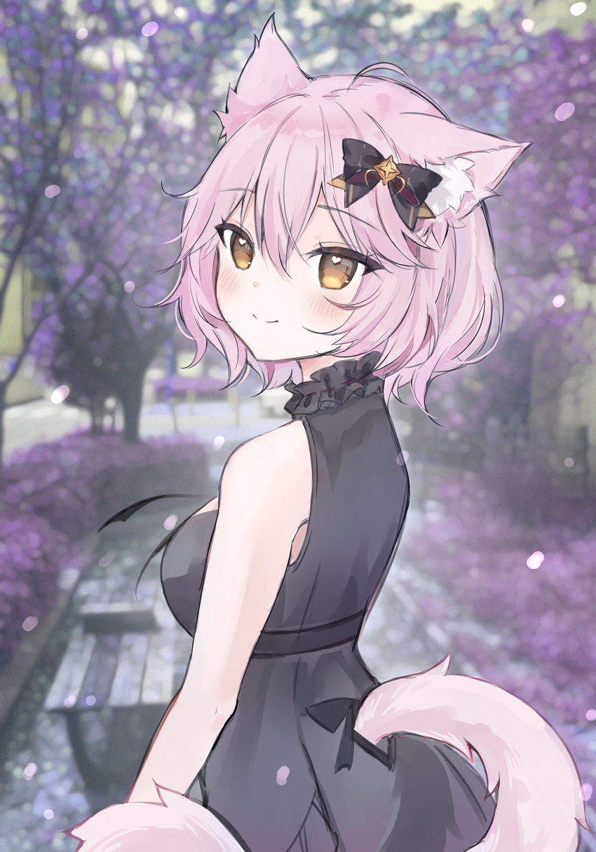 1girl, absurdres, ahoge, animal_ear_fluff, animal_ears, anyuu, bangs, bare_arms