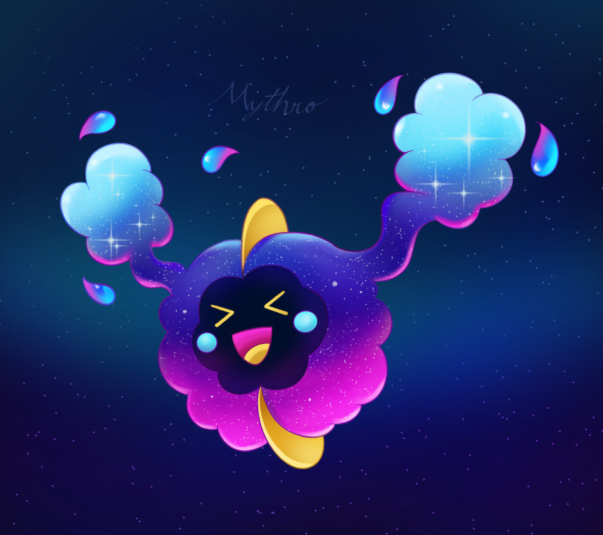 >_<, artist_name, blush_stickers, commentary, cosmog, happy, highres, mythro