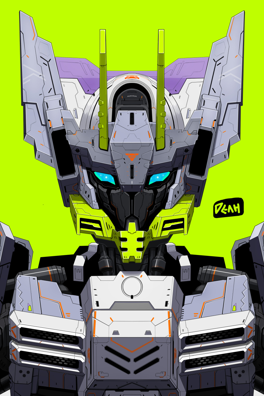 absurdres, blue_eyes, denh, green_background, gundam, gundam_asmoday, gundam_tekketsu_no_orphans, gundam_tekketsu_no_orphans_urdr_hunt