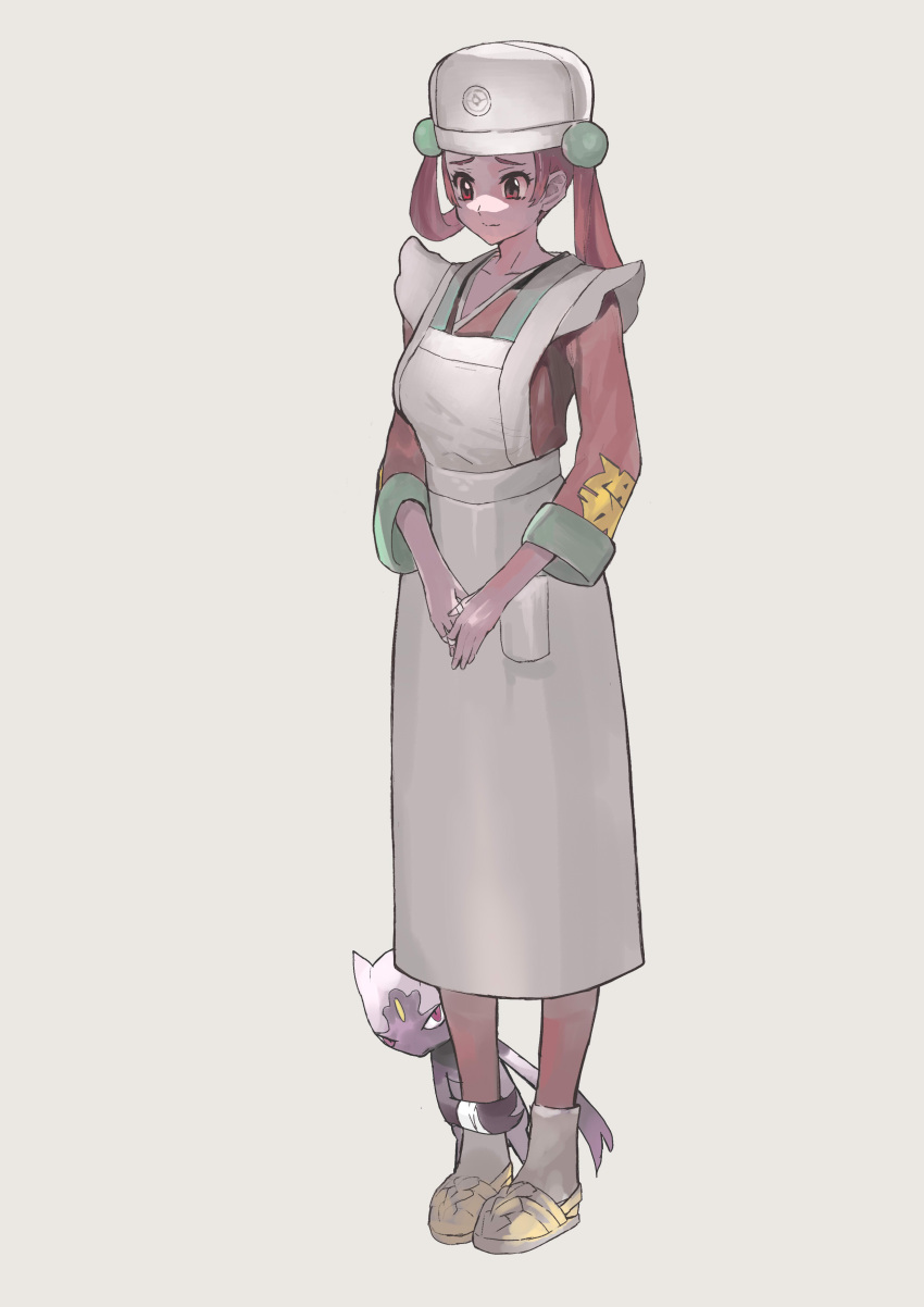 1girl, absurdres, apron, closed_mouth, collarbone, commentary_request, eyelashes, full_body